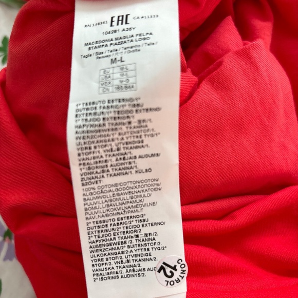 Pinko Oversized Layered Red/Orange Logo Sweatshirt Size M/L. NWOT - Picture 7 of 8